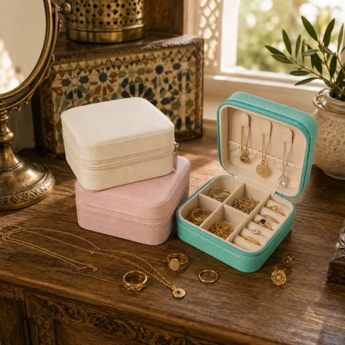 portable-mini-jewelry-box2 علبة مجوهرات صغيرة محمولة — 3 ألوان